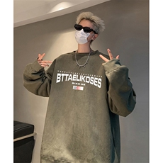 抖音得物供货提供视频秋冬重磅美式麂皮绒圆领卫衣JY392，男装卫衣，电商A486