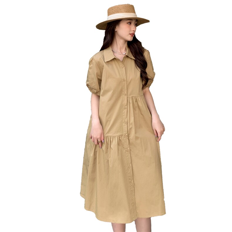 《现货新品》翻领宽松舒服衬衫连衣裙,女装连衣裙,MQ