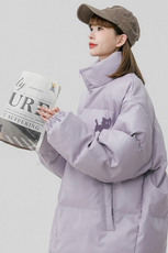 中性风新冬季时尚百搭宽松字母印花PU皮棉服外套MY6454P115控158，男装棉衣，电商A268