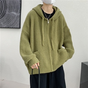 秋款男针织衫连帽开衫拉链毛衣外套M264 P65图片