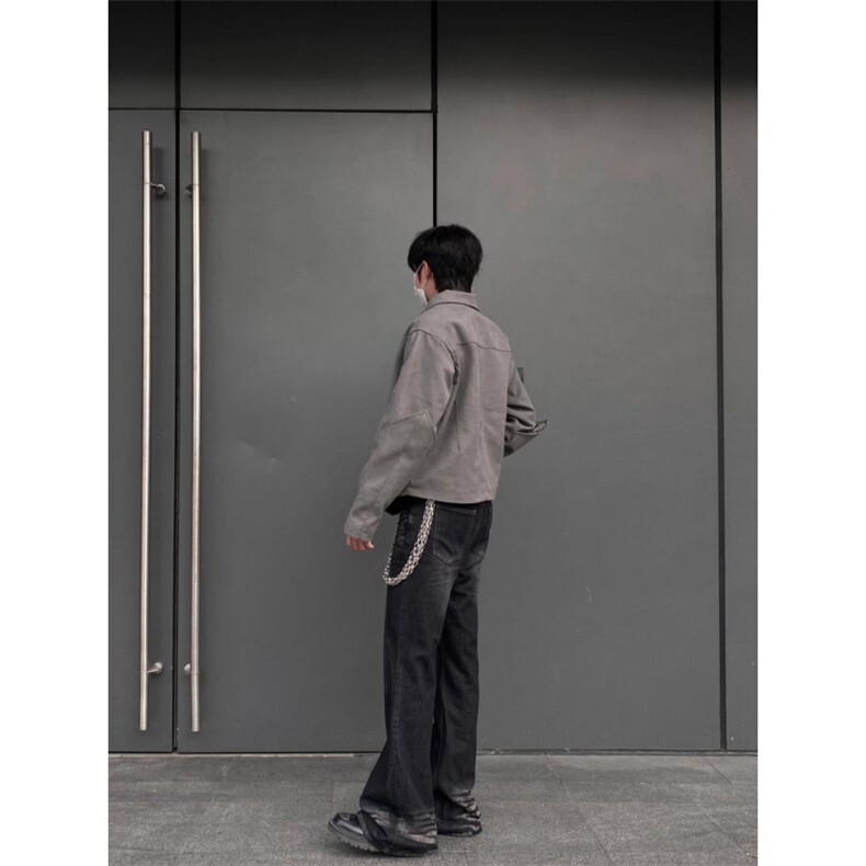 【有货】cleanfit灰色短款盔甲外套男春秋高级感夹克S260LL-P65,男装夹克,星座1007（原301D）