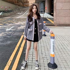 现货新增粉色秋装小香风外套8148A-CS549，女装短外套，金十上