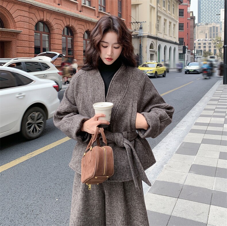 毛呢羽绒服50%羊毛5663-P315-K468-上衣羽绒内胆-裤子加厚-套装,女装套装/套裙,2C275