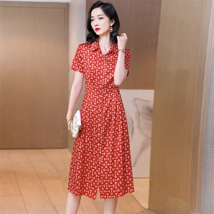 重磅真丝桑蚕丝连衣裙女2025年新款夏季高端奢华大牌气质衬衫裙子图片