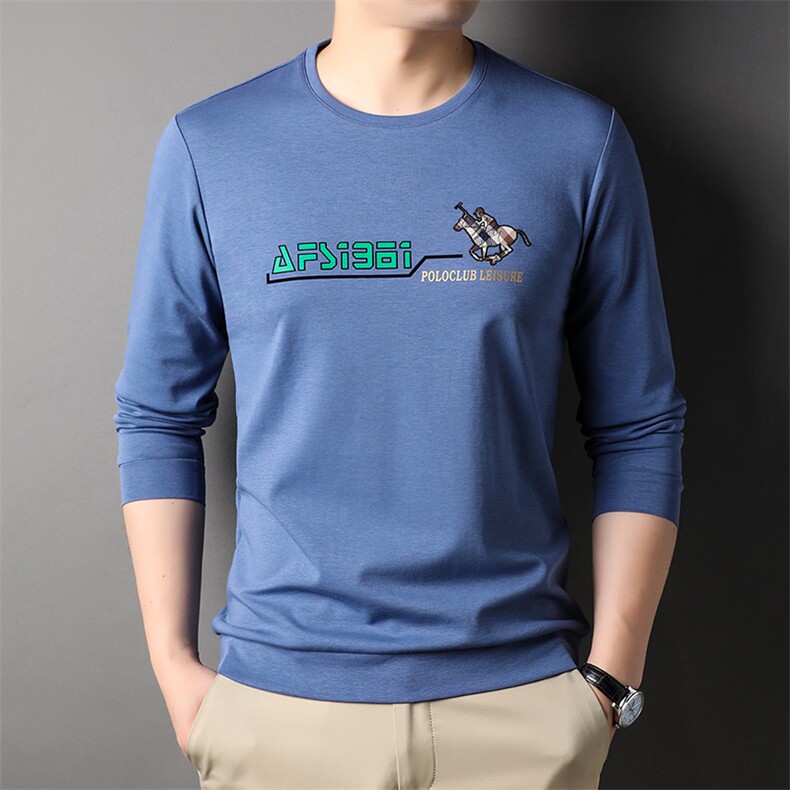 AG3960钱塘2020-3长袖T桖春秋薄款圆领男士高档打底衫P47,男装T恤,钱塘207-3