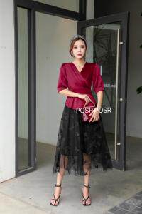 醋酸拼接连衣裙????，女装连衣裙，珀莎