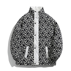 港风棉衣棉服立体印花面包服立领棉袄外套【量大有差】1614-P80，男装棉衣，星座207
