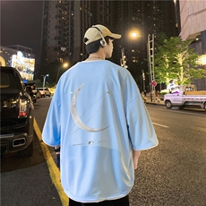 xZ116-T129-p20-控39M-5XL抖音拼接OVERSIZECLEANFITT恤夏季大码，男装T恤，星座116