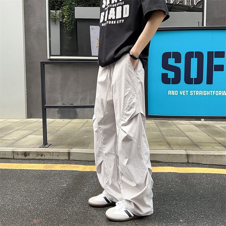 速干工装裤男款夏季冰丝阔腿运动伞兵裤子宽松直筒休闲裤，男装工装外套，星座410-6（原星座1304-1）