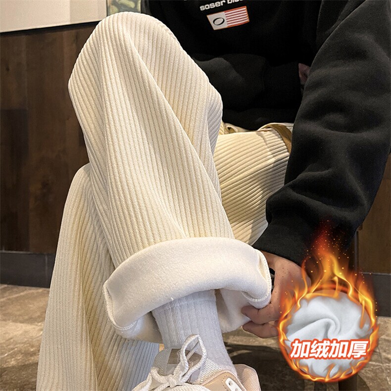 特批P50无差价冬雪尼尔银狐绒cleanfit高级感男拖地裤K1248J加绒,男装休闲裤,电商A001-1