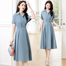 2023年夏季新款时尚气质优雅中长款显瘦连衣裙，女装连衣裙，鑫鑫美