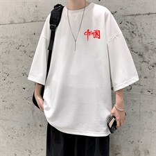 Q11276-P30春夏季七分袖t恤男大码五分袖男短袖中袖大皂风，男装T恤，电商A040