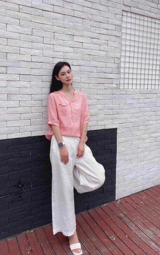 纯苎连衣裙小衫裤子裙子衬衣 时尚风 风淑女风休闲风，女装连衣裙，川哲