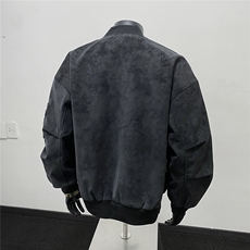 美式高阶秋冬PU棒球服夹克痞帅百搭情侣外套J562505TP75，男装夹克，电商A247