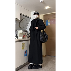 有货～冬季韩版垫肩拖地高级感超长款男女毛呢大衣外套NZ669批145，男装毛呢大衣，星座1004-6