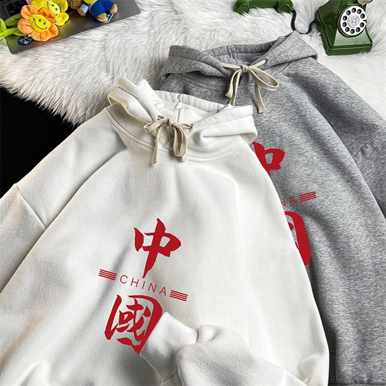 WY2198-P35加绒款-P40纯棉连帽卫衣男大码运动帽衫宽松薄,男装卫衣,电商A040