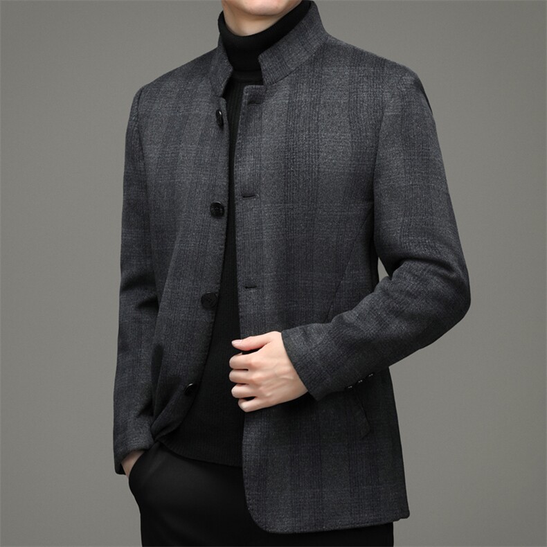 DZ92599钱塘2020-3新款时尚休闲立领冬季厚款中年男士夹克P250,男装夹克,钱塘207-3