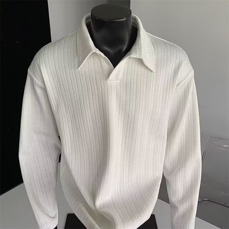 美式POLO衫翻领卫衣男士2025春季新款潮牌休闲长袖上衣服,男装Polo衫,星座715-4