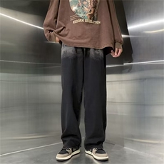 牛仔裤男美式高街秋款宽松直筒裤子潮牌休闲长裤N0554-P45，男装牛仔裤，星座308B-1