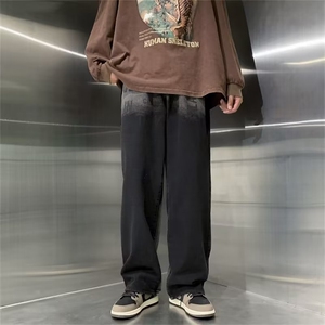 牛仔裤男美式高街秋款宽松直筒裤子潮牌休闲长裤N0554-P45图片