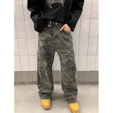 美式街头重磅迷彩工装大口袋牛仔裤男女款休闲长裤KD782，男装牛仔裤，星座1116A（原606A-3）