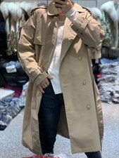 2022年春季欧美气质修身过膝高端大衣外套潮，其它，L·H·X