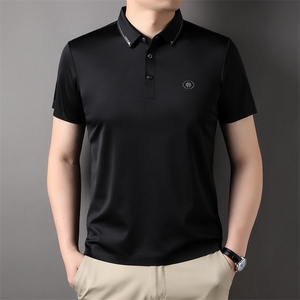 D33751钱塘2020-2夏季新款中青年男士翻领休闲百搭纯色T恤上衣P57图片