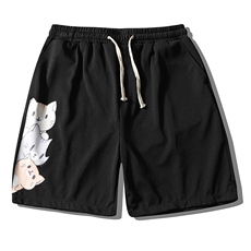 MK37164-P15冰丝短裤男士大码宽松休闲五分裤男运动中裤港风，男装休闲裤，电商A040