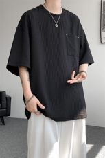 仓库现货T10138-特批35控68肌理感高品质圆领大码短袖T恤，男装T恤，电商A059