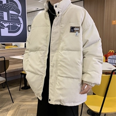 冬季潮牌宽松羽绒棉服灯芯绒立领加厚棉衣男保暖棉袄W7980-P82，男装棉衣，星座512-4