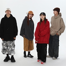 抖音得物高品质二开支持退换25秋冬全棉宽松连帽纯色卫衣HM09，男装卫衣，电商A486-1