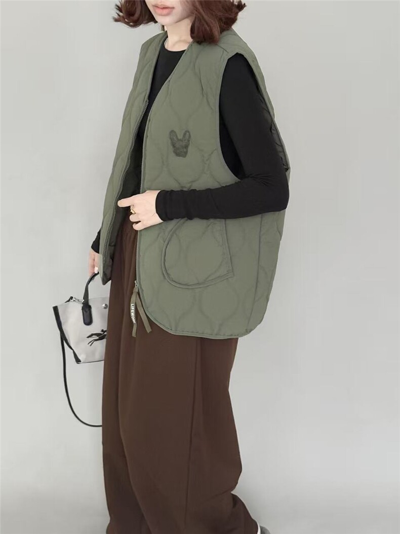 2025时尚百搭通勤简约休闲法斗棉马甲，女装马甲，湘姗
