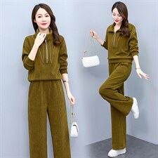 休闲套装女秋装2025年新款春装宽松显瘦洋气减龄女装两件套潮，女装套装/套裙，妙形