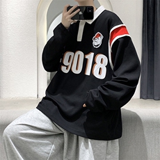 小清新学院风情侣大码卫衣长袖男POLO衫女上衣WY312P75限98，男装卫衣，电商A089-1