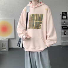 8XL-M美式复古小香风卫衣宽松连帽重磅外套刺绣加大码WY9109/P65，女装短外套，电商B238