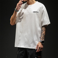 2021春夏新款日系黑墙潮流韩版宽松鲨鱼印花男装T恤T89-P35，男装T恤，电商A009A（原A058A）