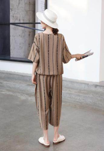 【现货】夏季新款韩版棉麻套装，女装职业装，裳之恋语