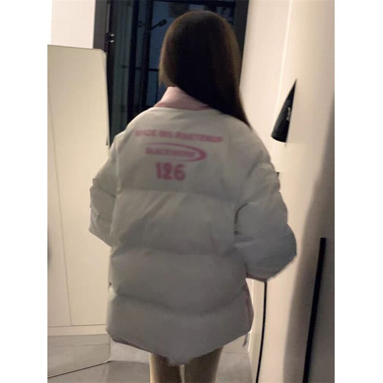F1030-P128小众设计复古潮条纹棉服外套新款宽松加厚休闲面包服,女装短外套,星座617A-2