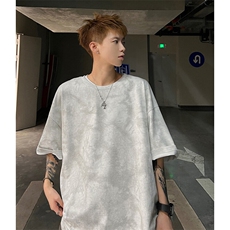 扎染短袖X5547-TP3048男夏季设计感休闲百搭五分袖T恤，男装T恤，电商A102