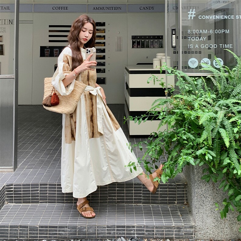新款松弛感拼接连衣裙722-P145-K218,女装连衣裙,2C108