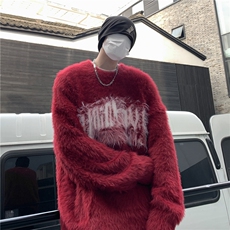 DY75-P56新款美式字母印花毛衣男秋冬季街头潮牌宽松情侣针织衫，男装针织衫/毛衣，星座603-2