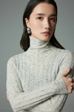 纯色高领长袖35%羊绒衫女秋冬新品修身显瘦弹力针织衫打底毛衣，女装羊绒衫，木淼羊绒