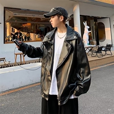 皮衣春季外套男韩版青年情侣PU皮夹克机车服JK026-P63，男装夹克，星座308B-1