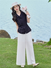 2026夏装新款简约时尚休闲修身显瘦套装两件套，女装套装/套裙，美沁
