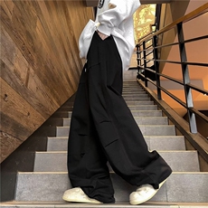 日系复古伞兵工装裤男士春秋季休闲宽松阔腿裤潮牌ins机能风裤子，男装休闲裤，星座601-2