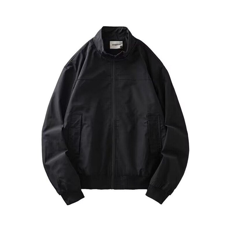 美式教练飞行员夹克男生痞帅硬汉穿搭短款外套cleanfit立领棒球服,男装夹克,星座506A