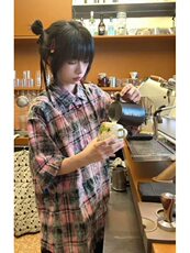 出货格子短袖衬衫复古宽松休闲五分袖衬衣美式防晒外套CSS13P35，男装衬衫，电商D256-1(原A064-1)