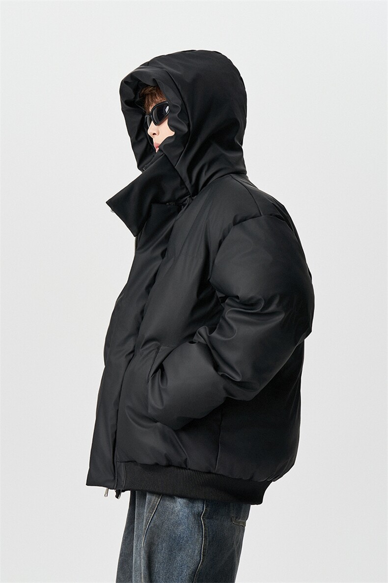 有长图冬季百搭PU皮羽绒棉服男宽松连帽棉衣棉袄外套MF00760/P100,男装棉衣,电商B316