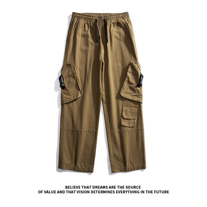 日系高街潮流多口袋工装男女宽松型直筒垂感休闲裤K185P65控88，男装工装外套，电商A140（原A102B-1）