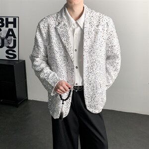 春装闪闪亮珠片亮面晚会年会夜店舞台装男演出服西装夜店歌手外套图片